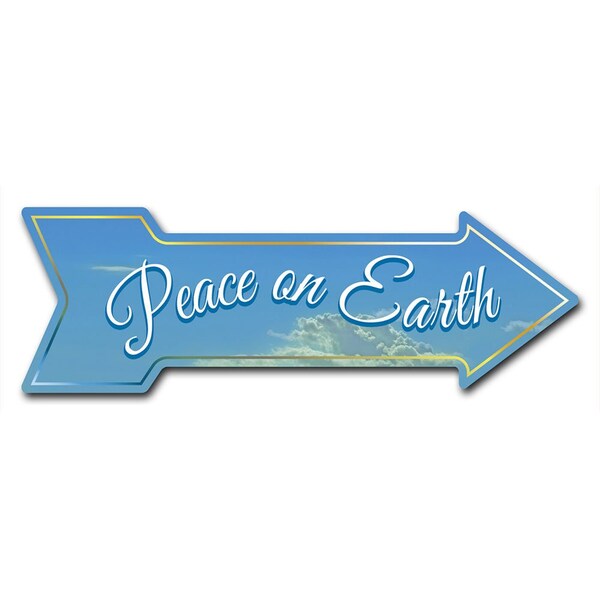 Peace On Earth Arrow Decal Funny Home Decor 36in Wide